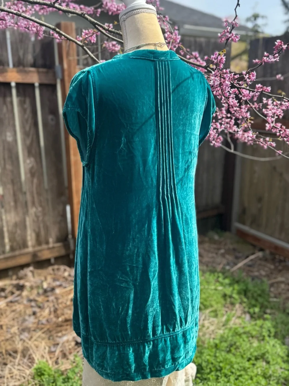 CP Shades Velvet Teal V-Neck Tunic Top - Picture 5 of 12